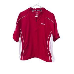 Marucci Men's Short Sleeve Athletic Quarter Zip Batting Jersey Jacket Red Size M